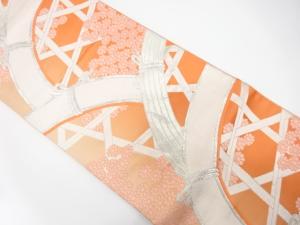 光悦垣に菊模様織り出し 袋帯